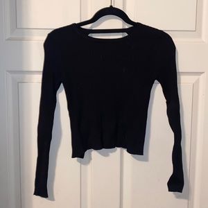 Zara ribbed knit crop open back sweater